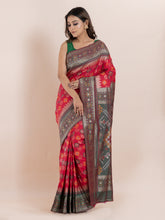 KAVVYA  RED TWO TONE SAREE WITH FLORAl MOTIFS